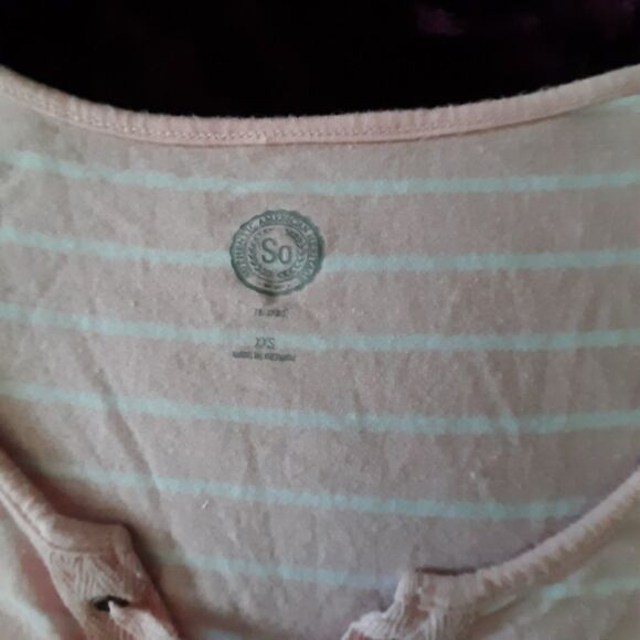 SO pink white stripe very soft XS top - Picture 3 of 3